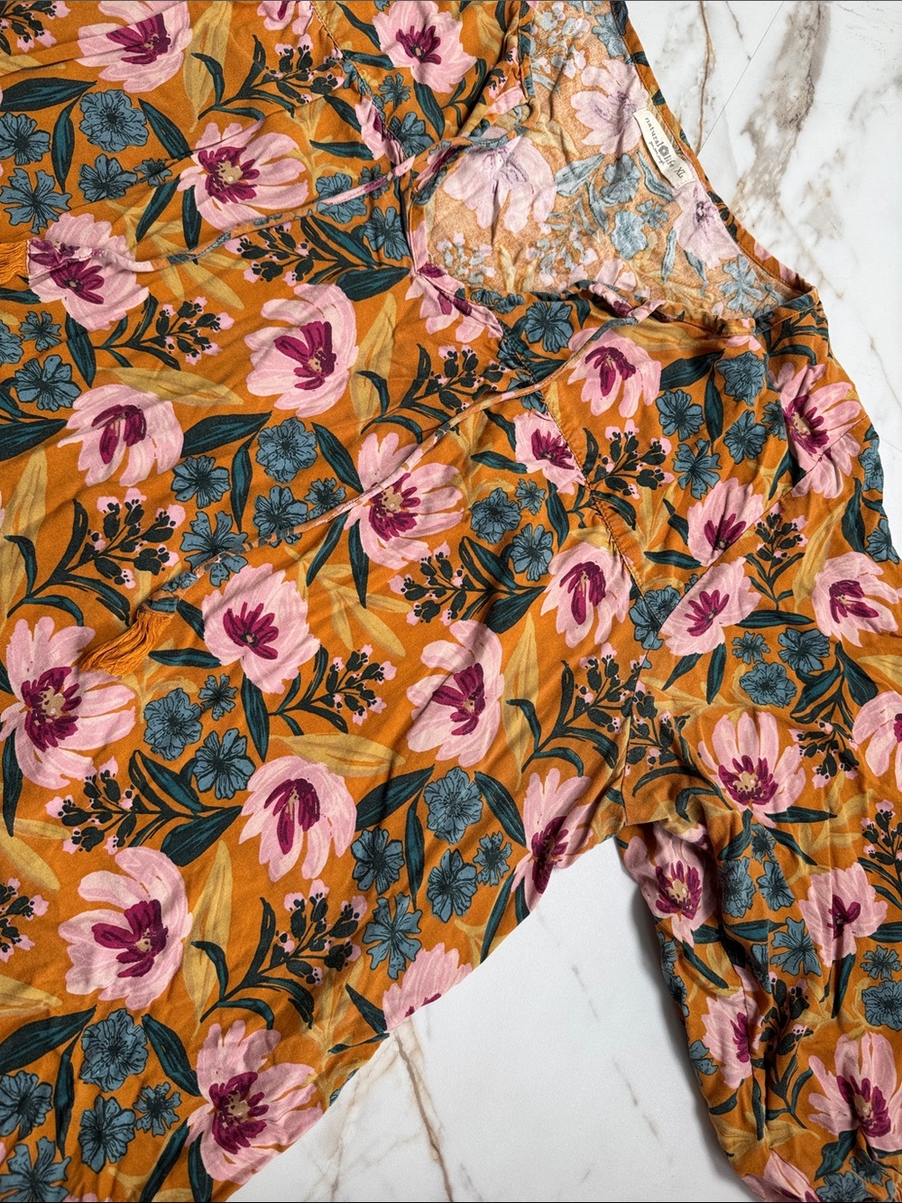 Natural Life Floral All Over Print Boho Tunic Sz XL Summer Resortwear Colorful